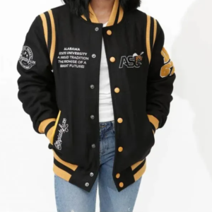 Alabama State University Unisex Black Varsity Jacket
