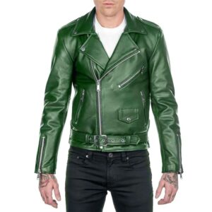 mens-biker-shinny-green-leather-jacket