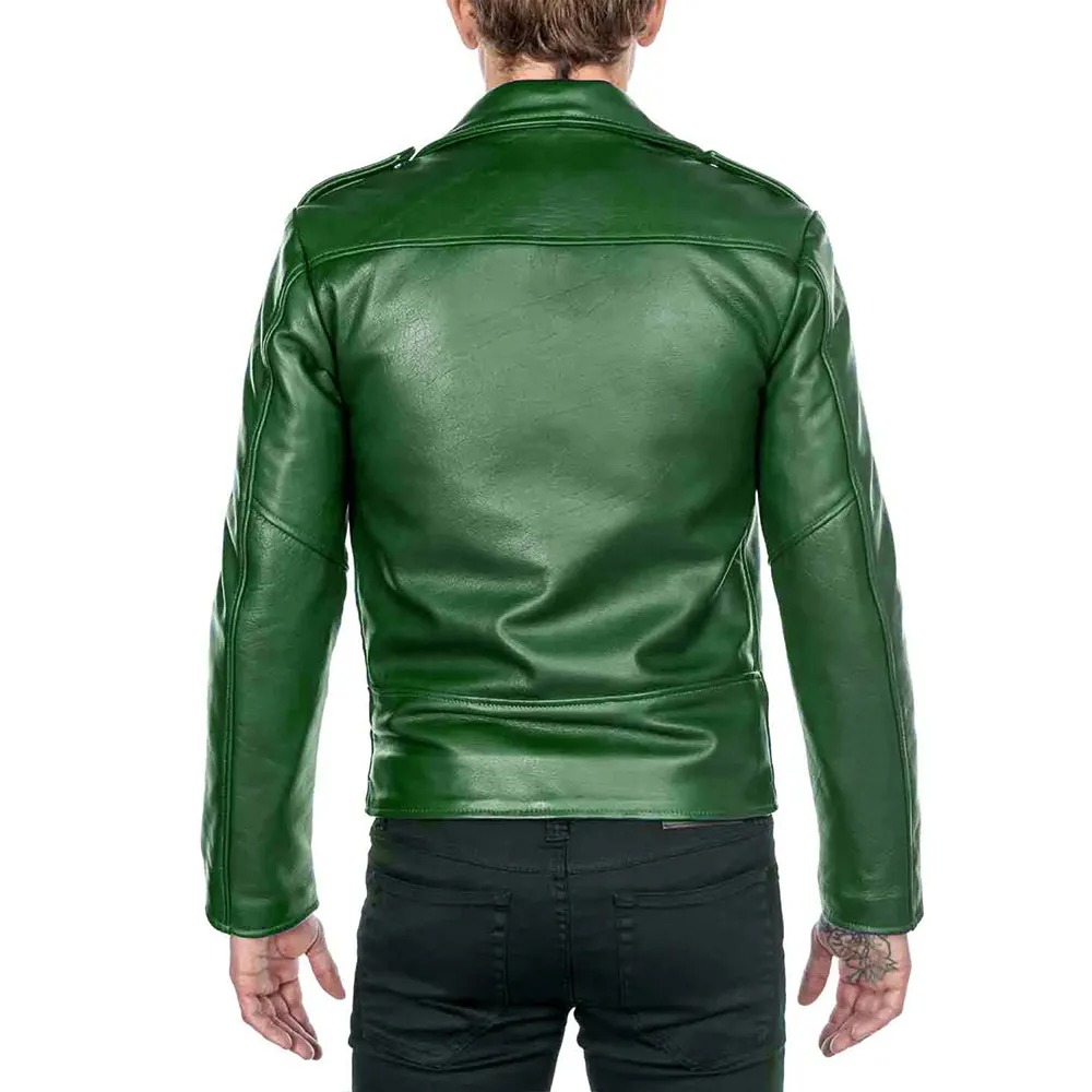 mens-shinny-green-leather-biker-jacket