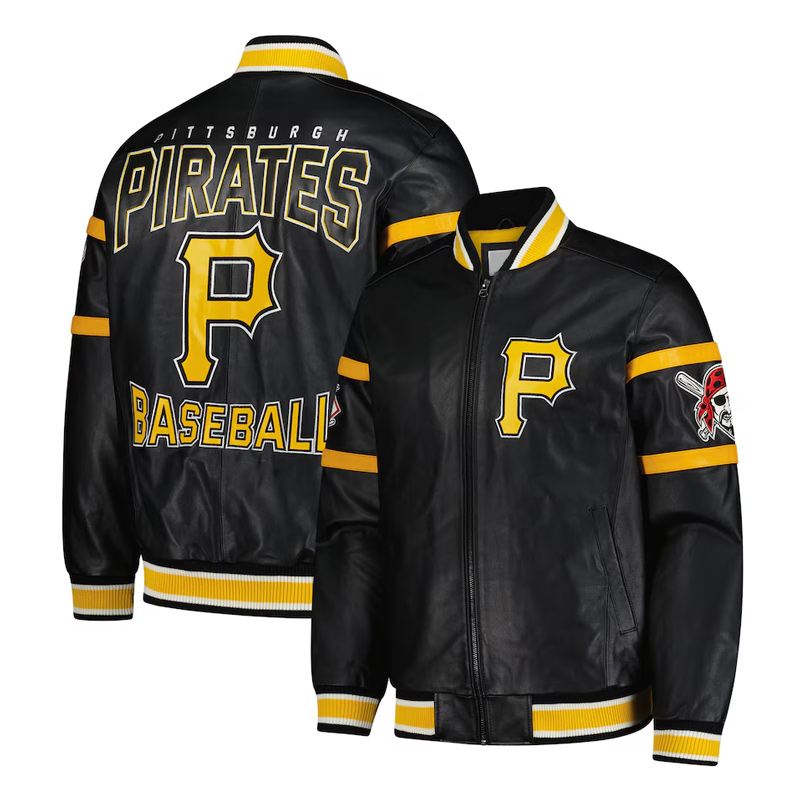 pittsburgh-pirates-striped-black-leather-jacket