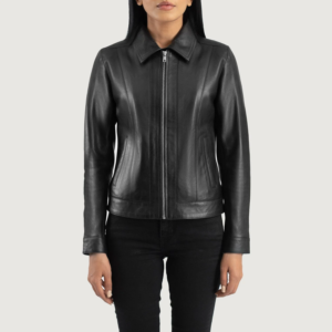 Harlow Women's Shirt-Collar Leather Jacket